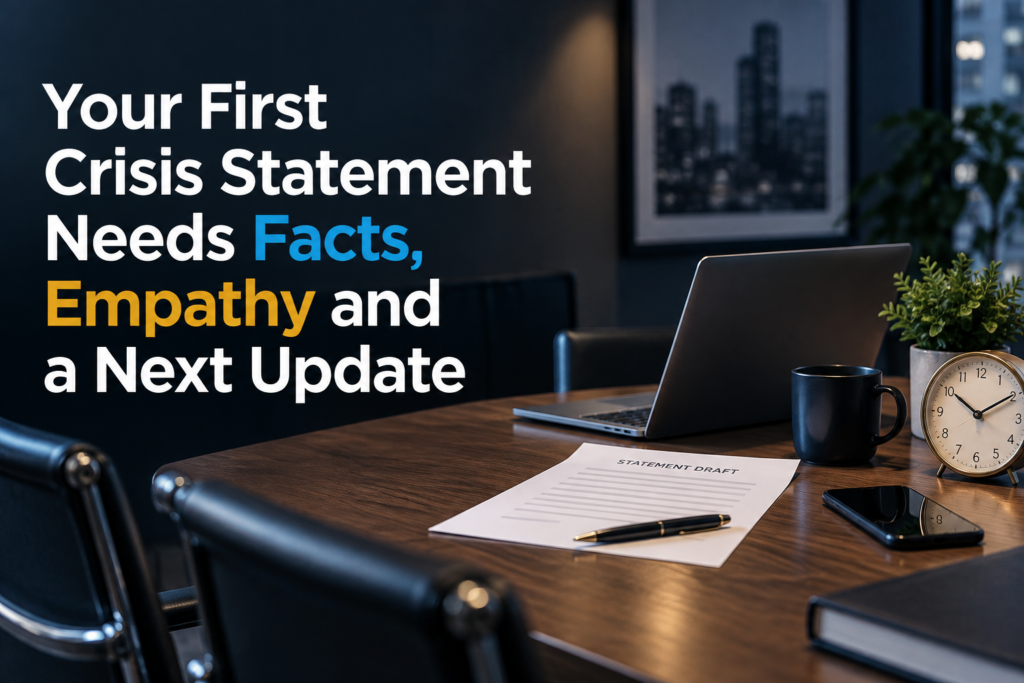 Your First Crisis Statement Needs Facts, Empathy and a Next Update