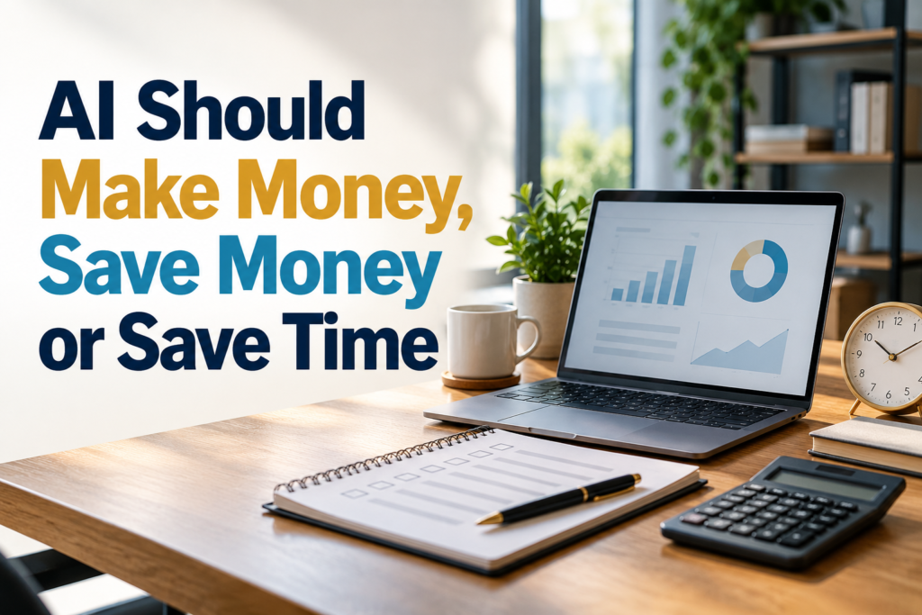 AI Should Make Money, Save Money or Save Time feature image
