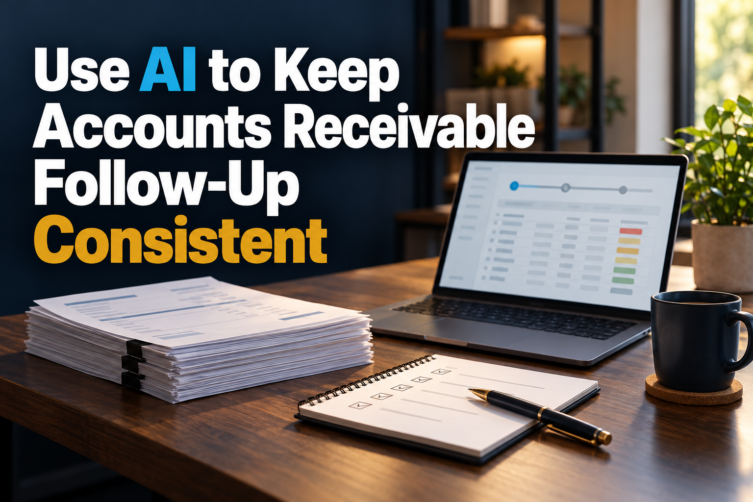 An accounts receivable workflow with the title Use AI to Keep Accounts Receivable Follow-Up Consistent